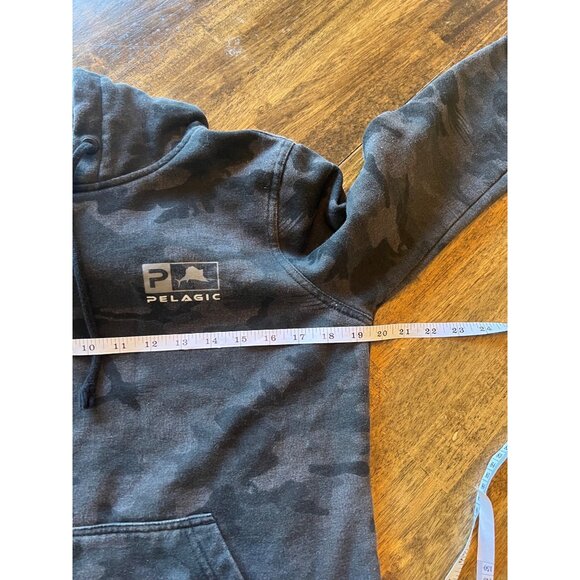 Pelagic Grey & Black Camo Long Sleeve Youth Hoodie Size Medium - Picture 8 of 9